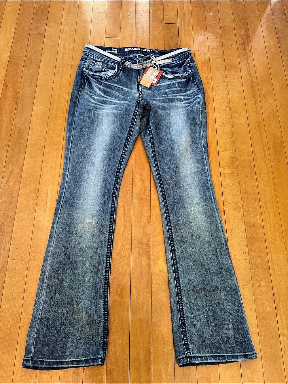 Mossimo Supply Co. Bootcut Jeans with belt women’s Waist 11 NWT
